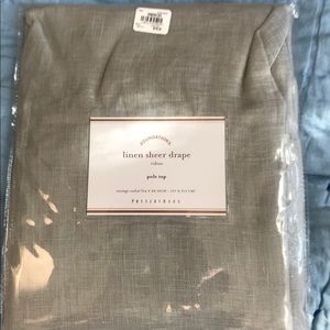 NEW Pottery Barn linen sheer drape in Gray.